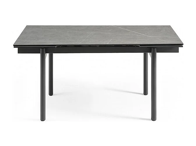 Table extensible 160/240 cm céramique gris marbré pieds droits - ARIZONA 09