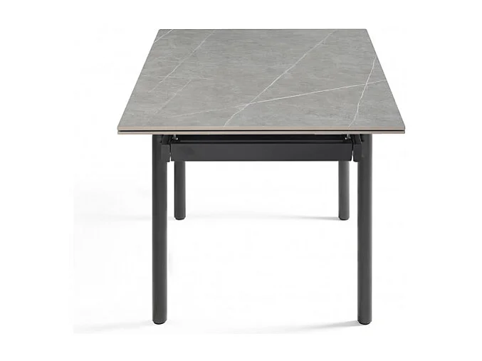 Table extensible 160/240 cm céramique gris marbré pieds droits - ARIZONA 09