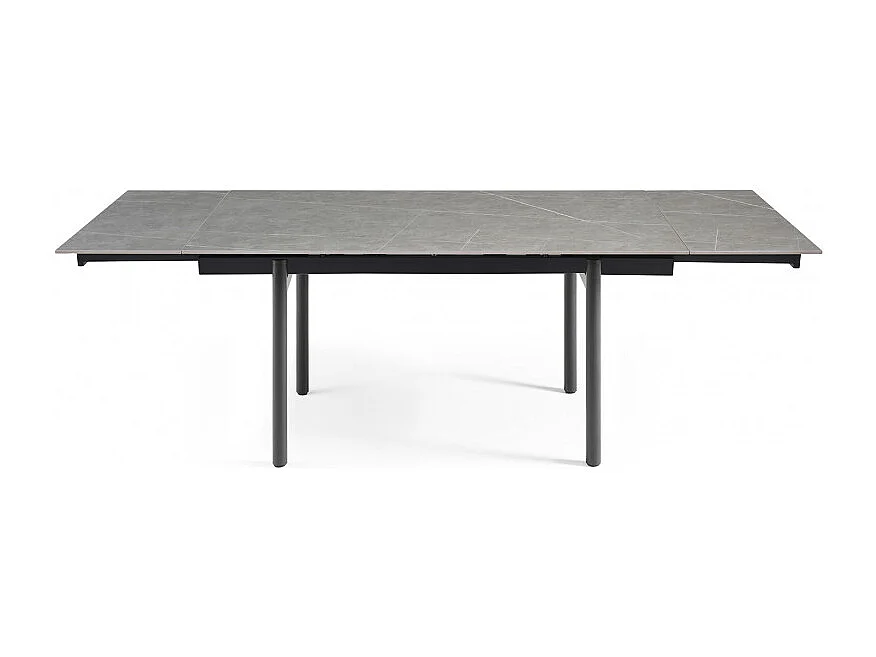 Table extensible 160/240 cm céramique gris marbré pieds droits - ARIZONA 09