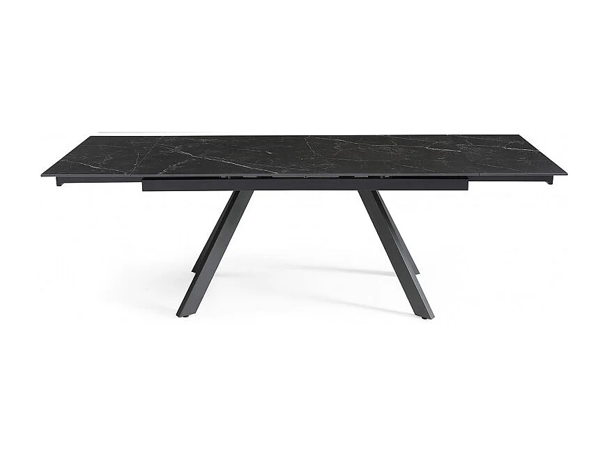 Table extensible 160/240 cm céramique noir marbré pieds inclinés - INDIANA 08