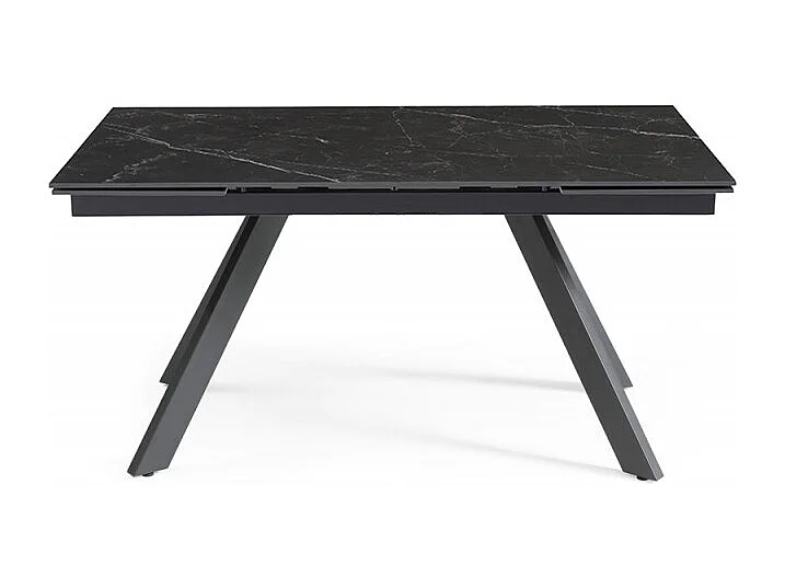 Table extensible 160/240 cm céramique noir marbré pieds inclinés - INDIANA 08