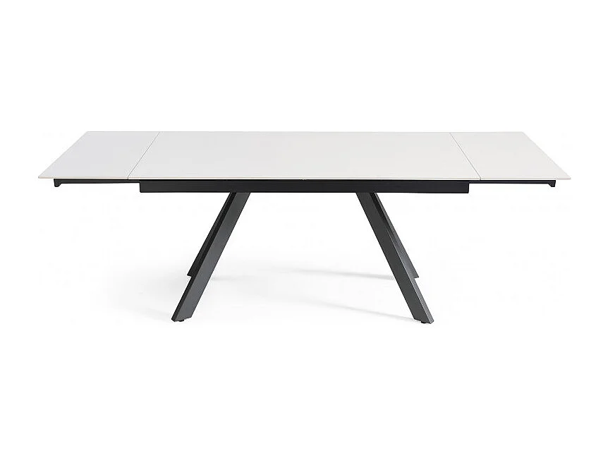 Table extensible 160/240 cm céramique blanc 4 pieds inclinés - OREGON 08