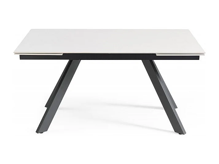 Table extensible 160/240 cm céramique blanc 4 pieds inclinés - OREGON 08