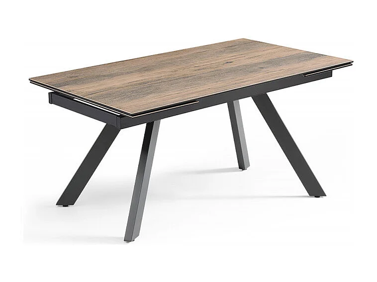 Table extensible 160/240 cm céramique effet bois pieds inclinés - TEXAS 08