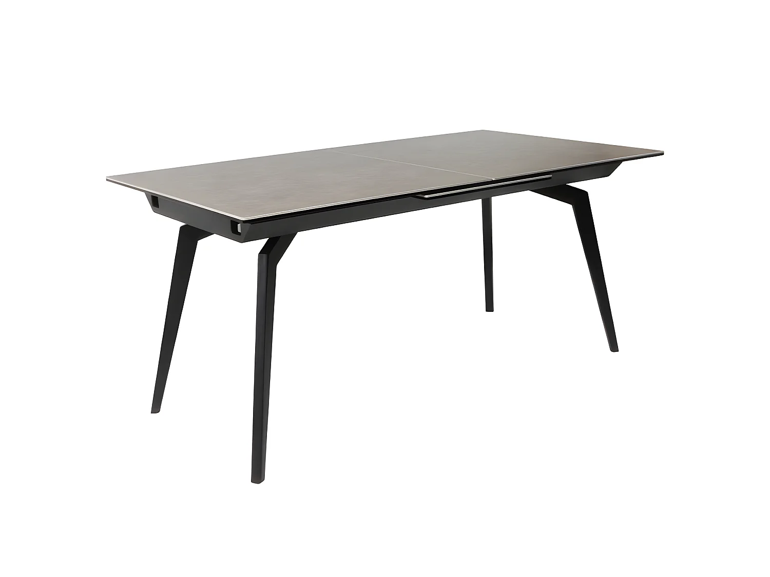 Table extensible céramique gris 160/210 cm et métal noir - CAMILIA