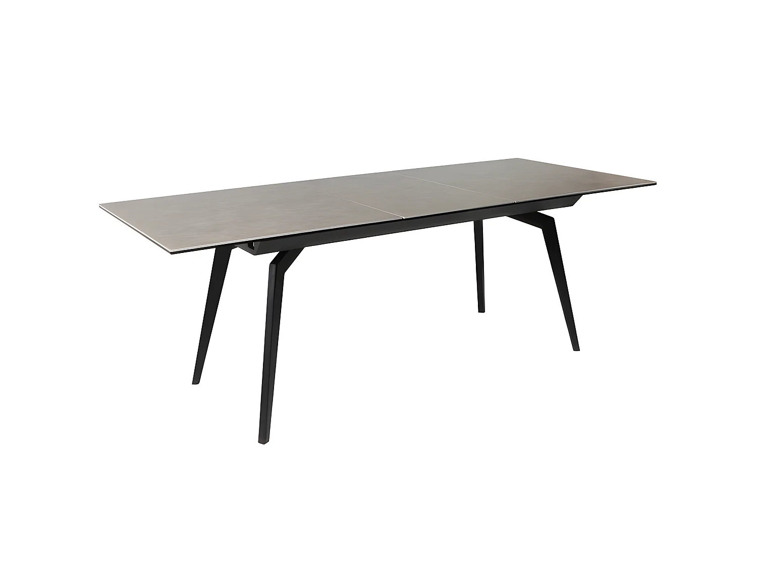 Table extensible céramique gris 160/210 cm et métal noir - CAMILIA