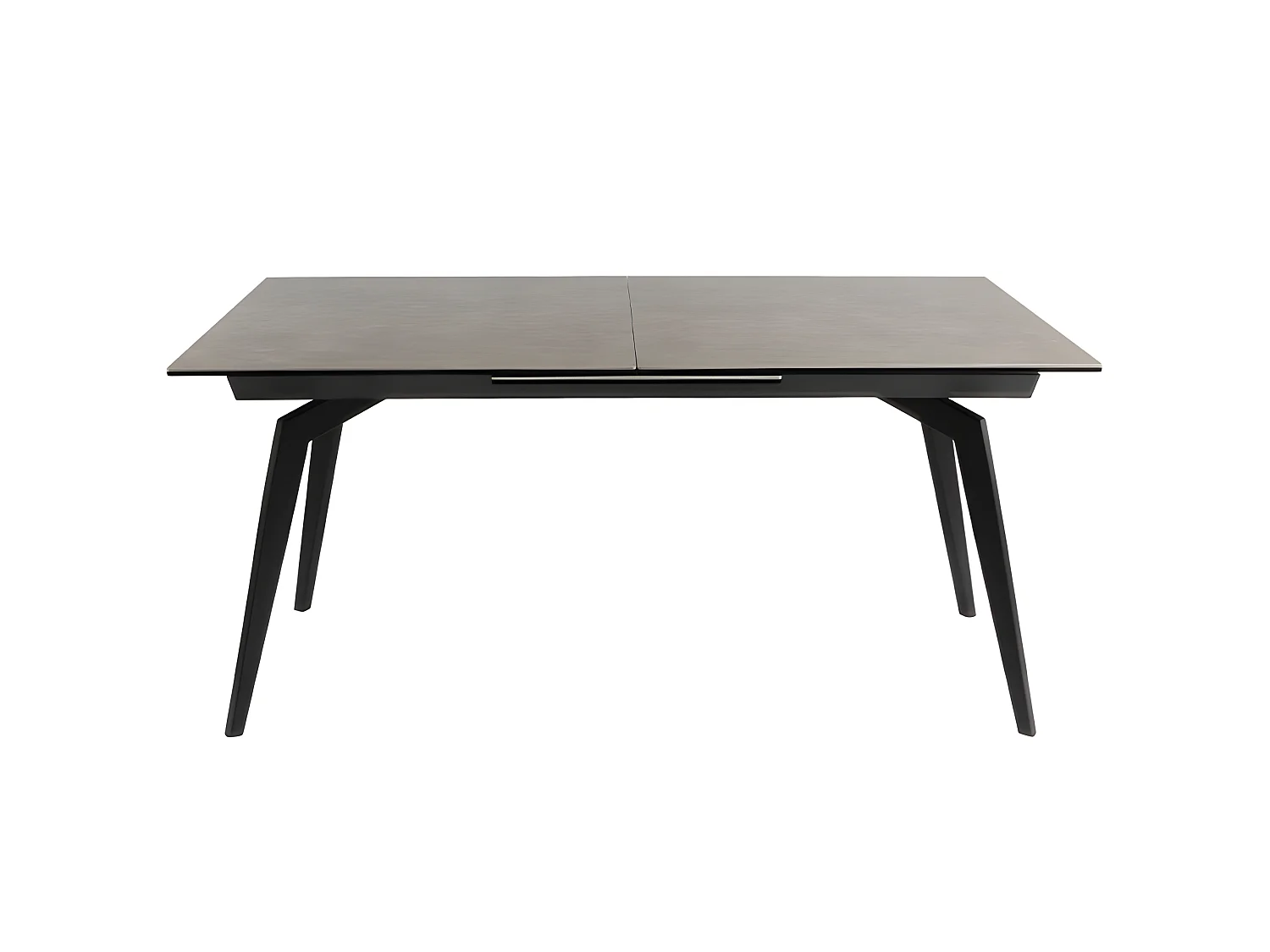 Table extensible céramique gris 160/210 cm et métal noir - CAMILIA