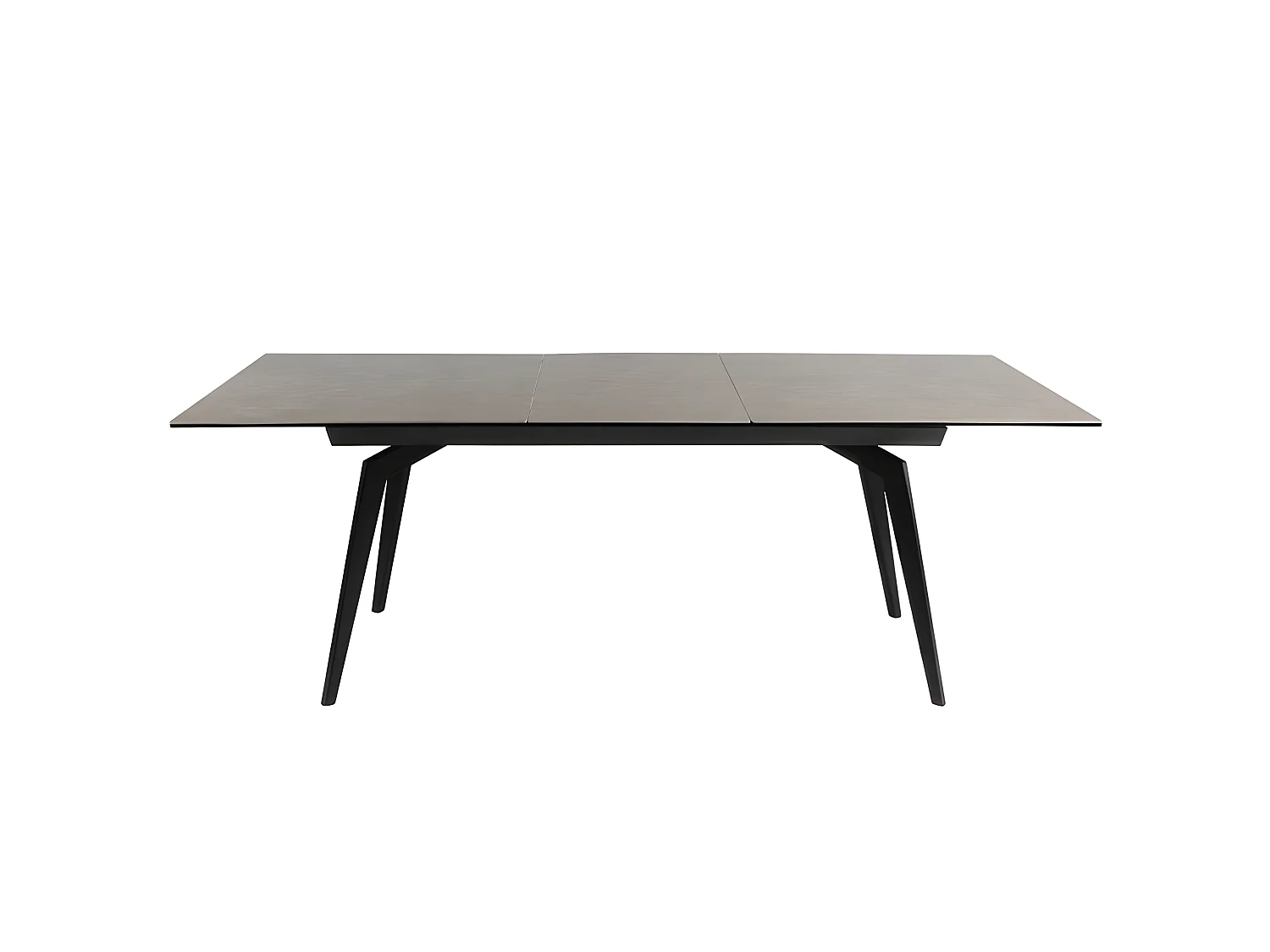 Table extensible céramique gris 160/210 cm et métal noir - CAMILIA