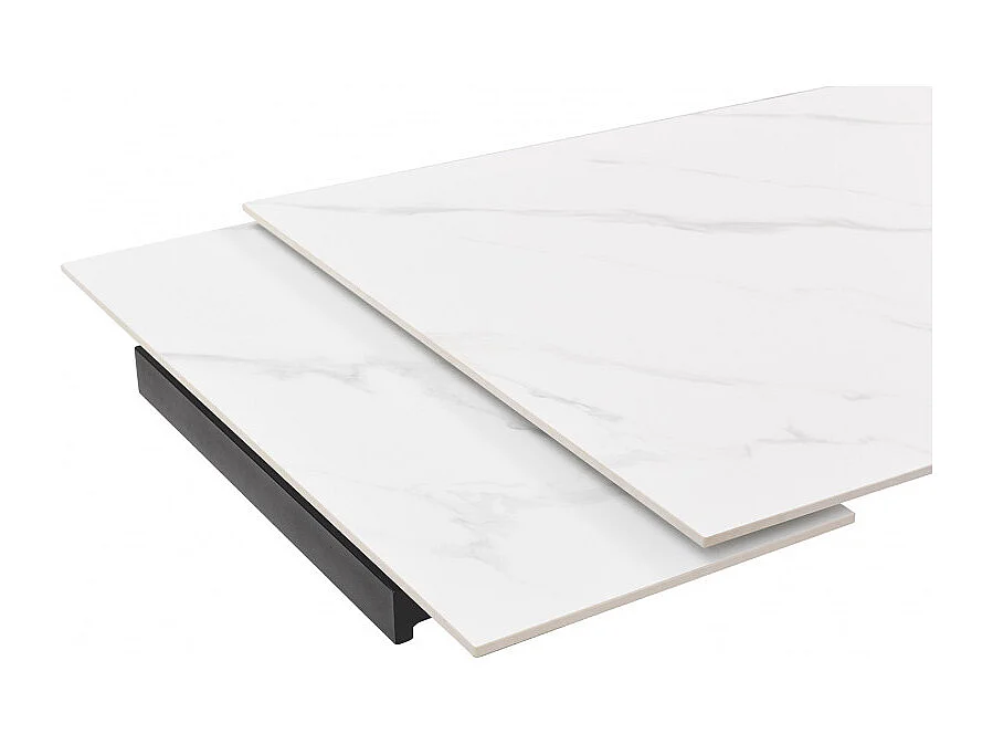 Table extensible 160/240 cm céramique blanc marbré pieds inclinés - NEVADA 08