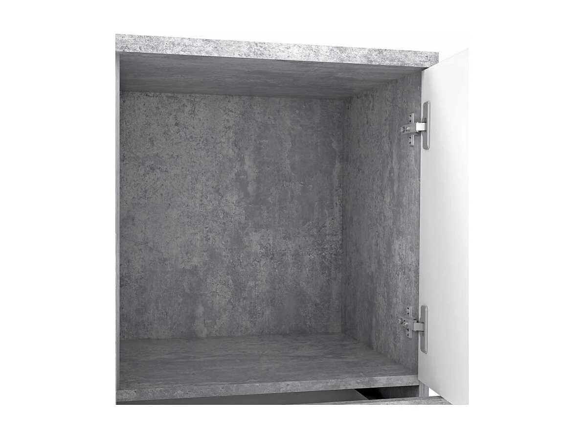 Commode 2 portes 4 tiroirs blanc décor béton - DEST