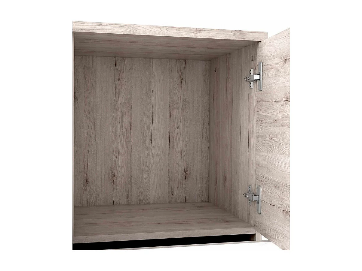 Commode 2 portes 4 tiroirs décor chêne cendré blanc - DEST