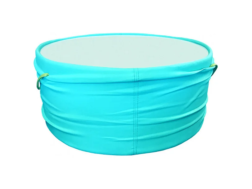 Table basse ronde 80 cm en verre et simili turquoise - NADI