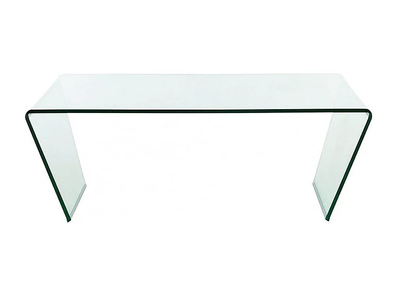 Table basse trapèze 120 cm en verre trempé et pieds inclinés - ICE