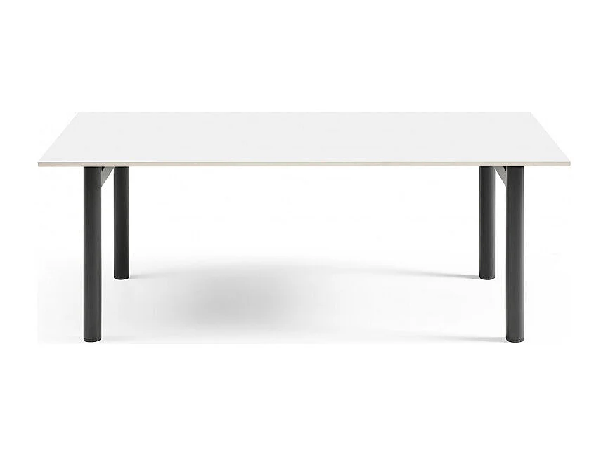 Table basse 120x60 cm céramique blanc pieds droits - OREGON 09