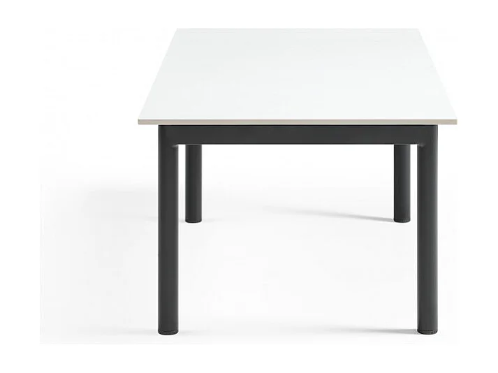 Table basse 120x60 cm céramique blanc pieds droits - OREGON 09