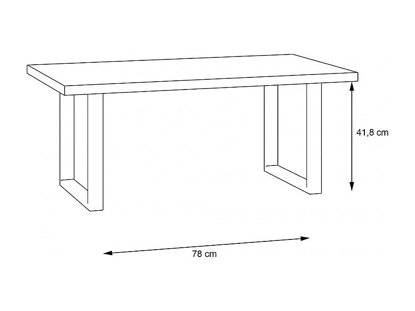 Table basse 110 cm décor bois clair et pied luge métal noir - CELIA