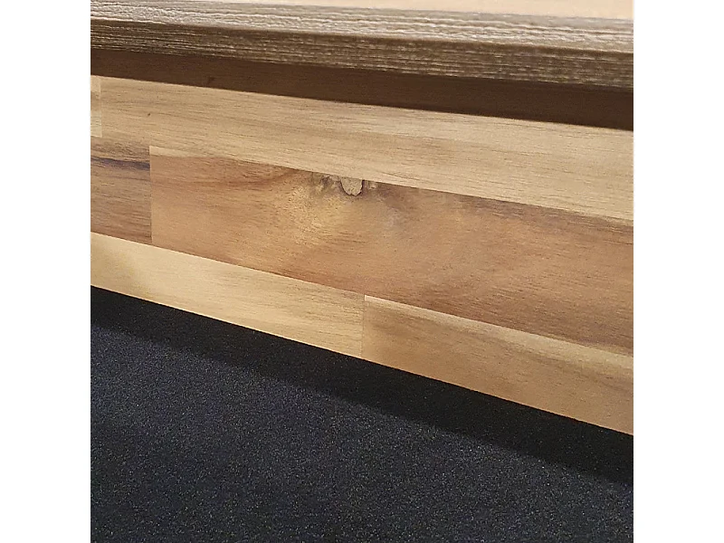 Table basse en bois design 2 tiroirs 2 niches L.120 cm - KASSIA