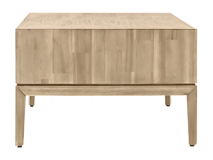 Table basse en bois design 2 tiroirs 2 niches L.120 cm - KASSIA