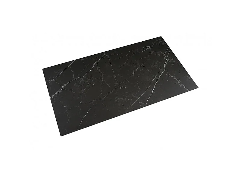 Table basse 120x60 cm céramique noir marbré pied étoile - INDIANA 06