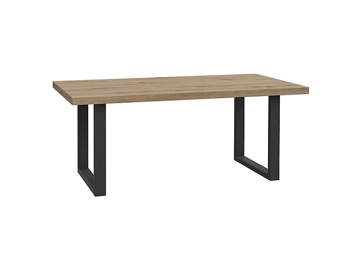 Table basse rectangulaire 100 cm décor bois clair pieds métal - ZIG