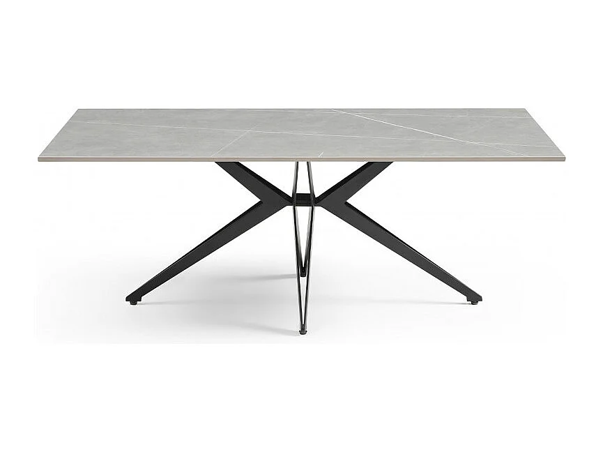 Table basse 120x60 cm céramique gris marbré pied étoile - ARIZONA 06