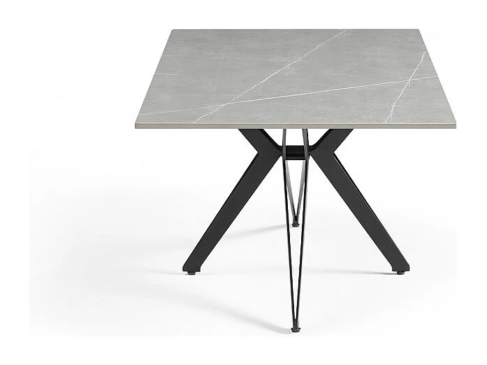 Table basse 120x60 cm céramique gris marbré pied étoile - ARIZONA 06