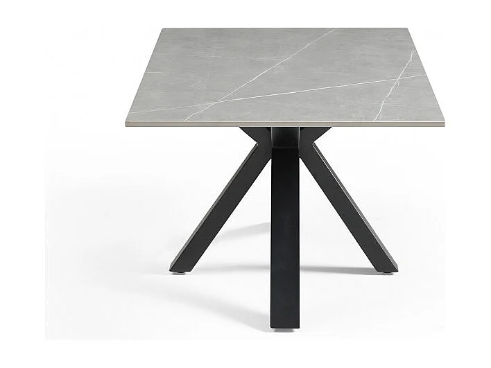 Table basse 120x60 cm céramique gris marbré pied croix - ARIZONA 04
