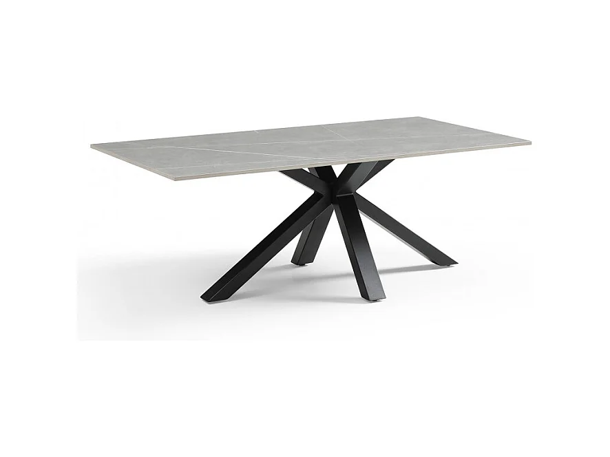 Table basse 120x60 cm céramique gris marbré pied croix - ARIZONA 04