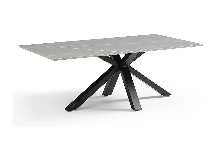 Table basse 120x60 cm céramique gris marbré pied croix - ARIZONA 04