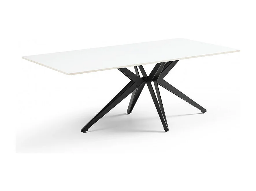 Table basse 120x60 cm céramique blanc pied étoile - OREGON 06