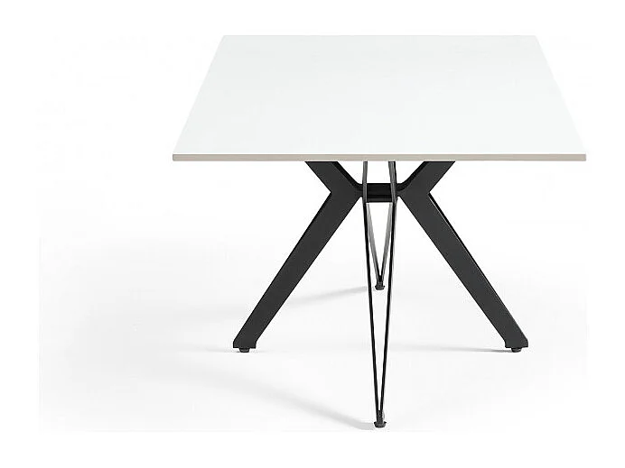 Table basse 120x60 cm céramique blanc pied étoile - OREGON 06