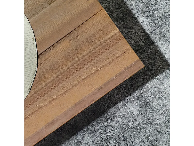 Table basse L.110 cm en bois d'acacia et pieds métal - MAYBEL