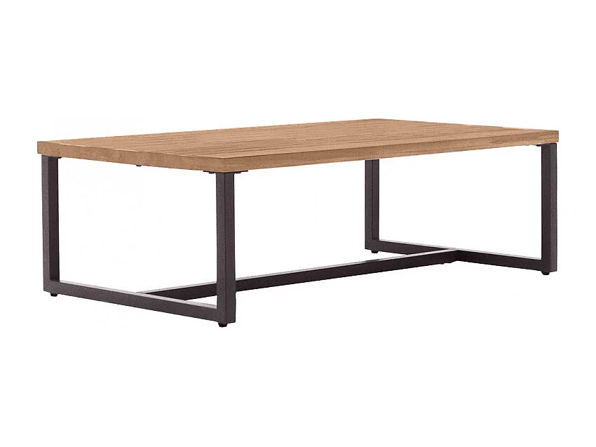 Table basse L.110 cm en bois d'acacia et pieds métal - MAYBEL