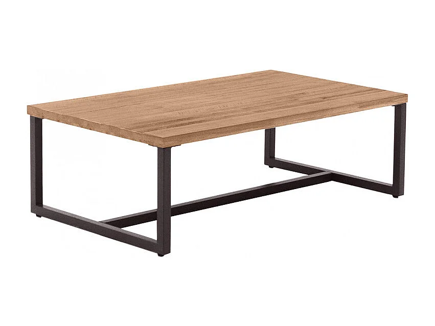 Table basse L.110 cm en bois d'acacia et pieds métal - MAYBEL