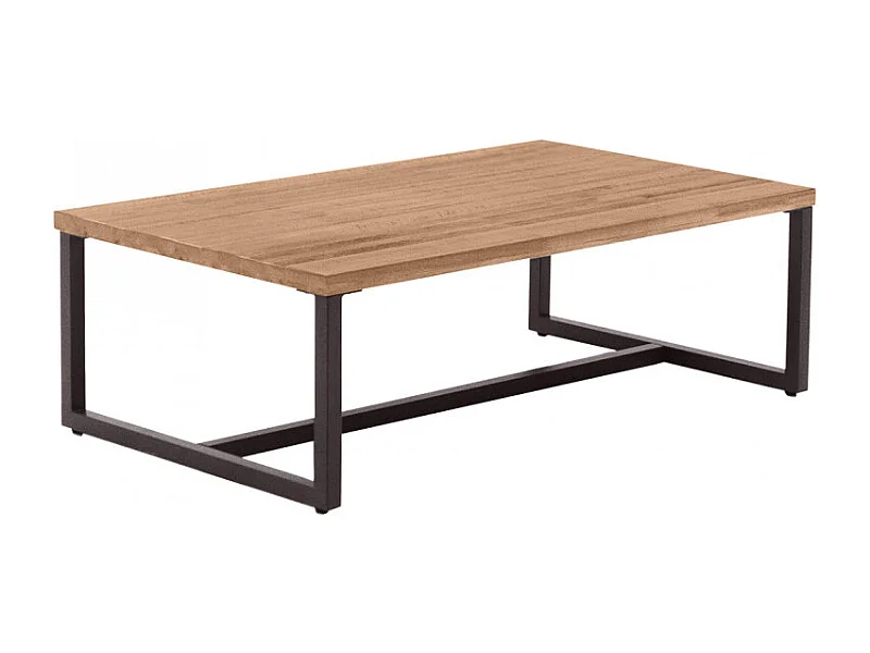 Table basse L.110 cm en bois d'acacia et pieds métal - MAYBEL