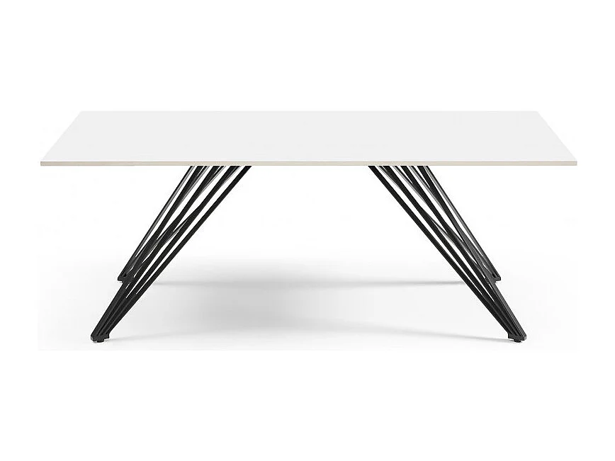 Table basse 120x60 cm céramique blanc pieds filaires - OREGON 01