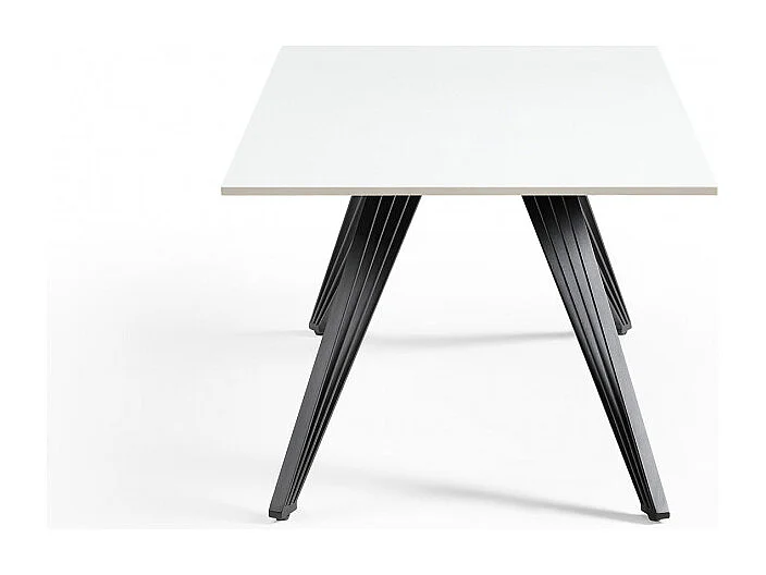 Table basse 120x60 cm céramique blanc pieds filaires - OREGON 01