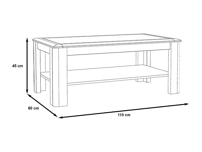 Table basse rectangulaire 110 cm blanc laqué et décor gris - CALVI