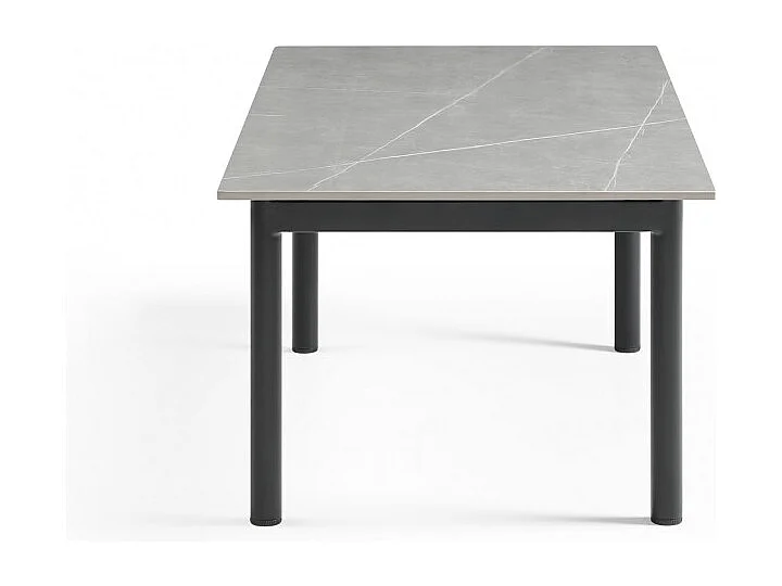 Table basse 120x60 cm céramique gris marbré pieds droits - ARIZONA 09