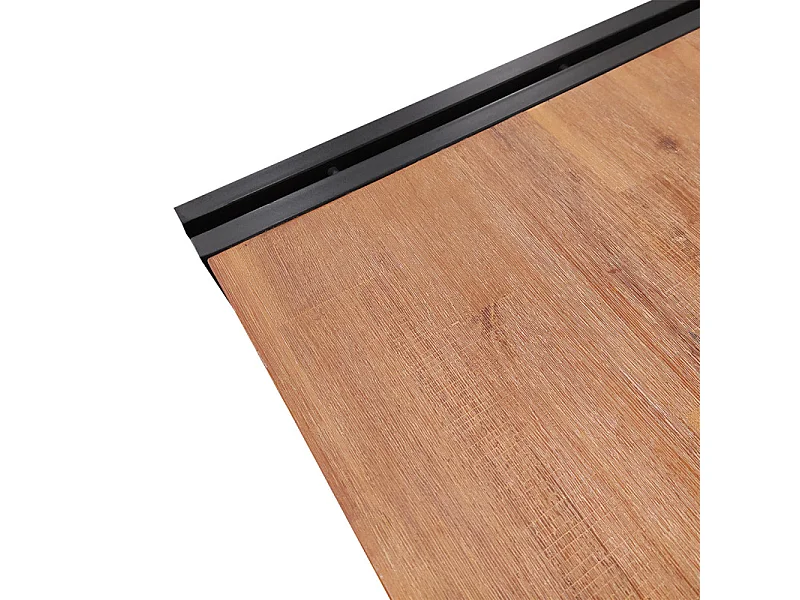 Table basse 120 cm 2 tiroirs 1 niche bois acacia et métal - WORKSHOP