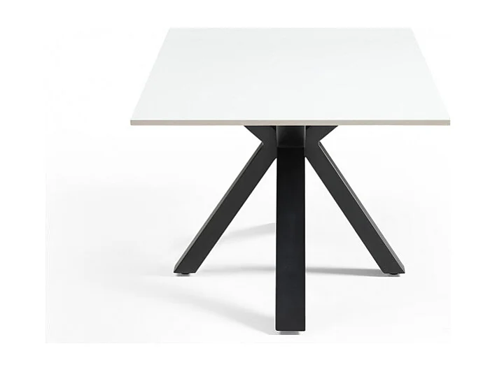 Table basse 120x60 cm céramique blanc pied croix - OREGON 04