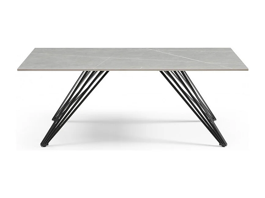 Table basse 120x60 cm céramique gris marbré pieds filaires - ARIZONA 01