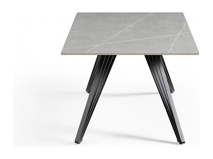 Table basse 120x60 cm céramique gris marbré pieds filaires - ARIZONA 01
