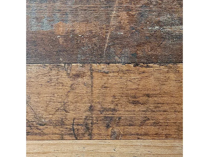 Bureau droit 160 cm 3 tiroirs décor bois vieilli et béton gris - BUCK