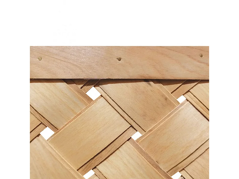 Lot de 2 paniers tressés bois clair et poignées simili - TRESSY 3697