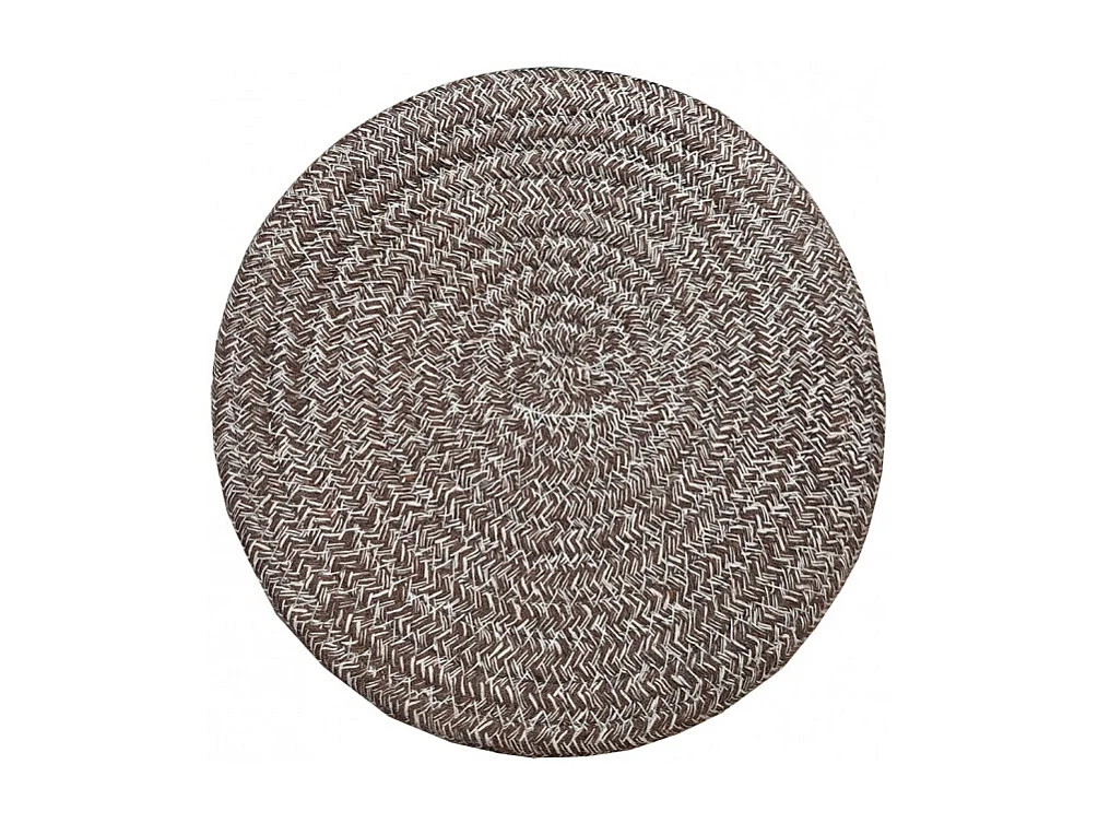 Lot de 4 paniers rond en corde de coton marron et blanc - COTON