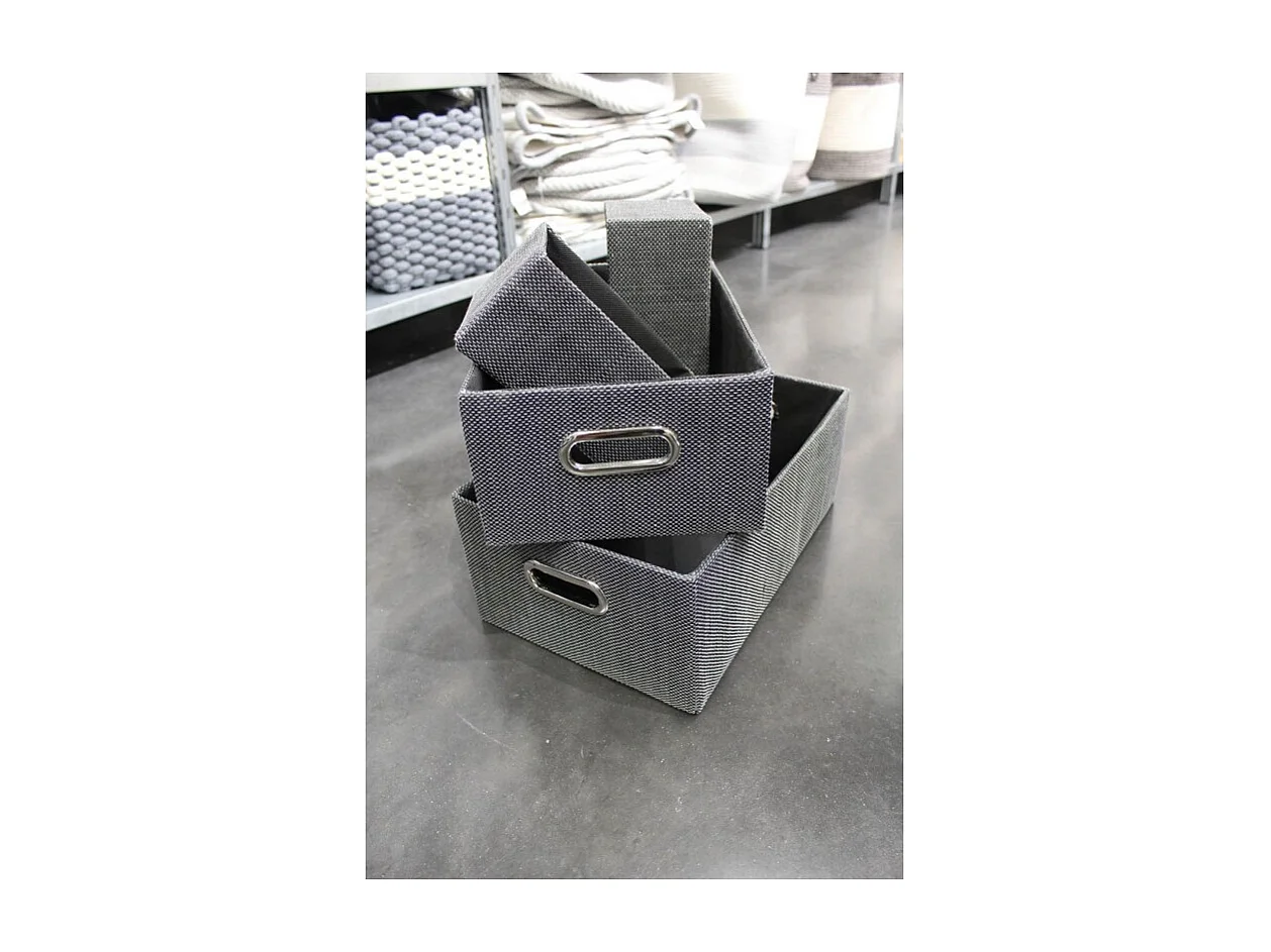 Set 5 boites de rangement avec couvercle gris - FUN