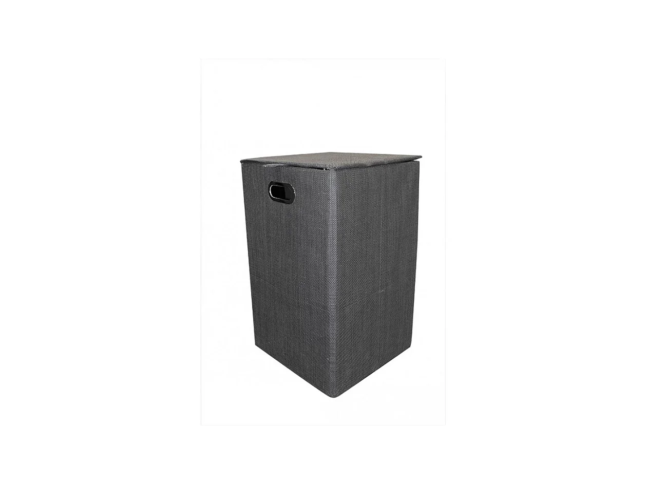 Panier à linge ou rangement gris foncé pliable avec couvercle - LUC