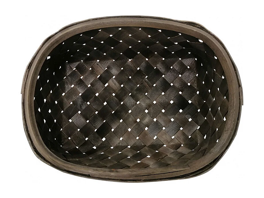 Lot de 2 paniers/corbeilles 14x37 en bois de pin tressé - DAMY 9725