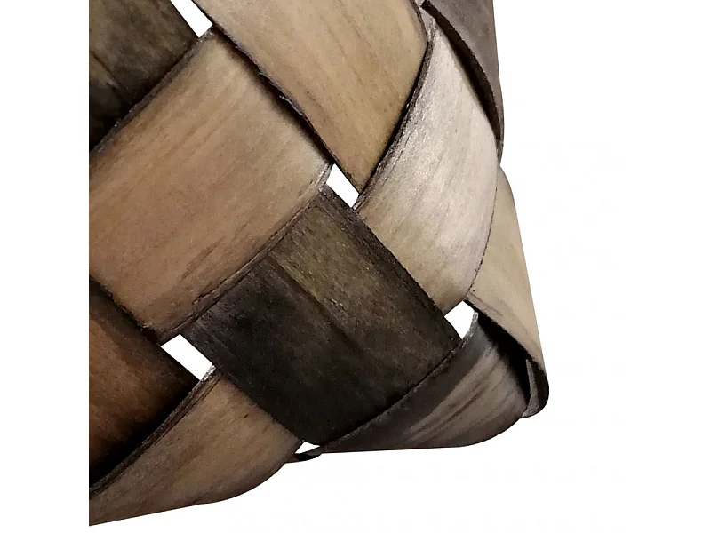 Lot de 2 paniers/corbeilles 14x37 en bois de pin tressé - DAMY 9725